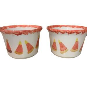 Candy Corn fall home decor set of  pottery bowls made in USA autumn